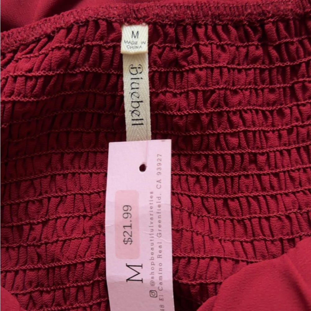 Bluebelle Red Ruched Sweetheart Bustier Blouse - Picture 3 of 3